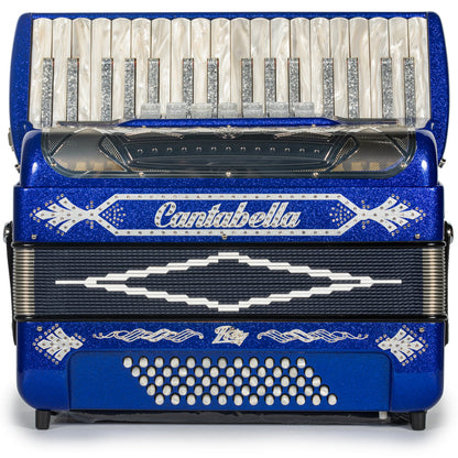 Cantabella Rey Piano Accordion 7 Switch Blue with Silver Hermes Music Accordion Pro Shop