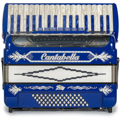 Cantabella Rey Piano Accordion 7 Switch Blue with White Hermes Music Accordion Pro Shop