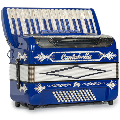 Cantabella Rey Piano Accordion 7 Switch Blue with White Hermes Music Accordion Pro Shop