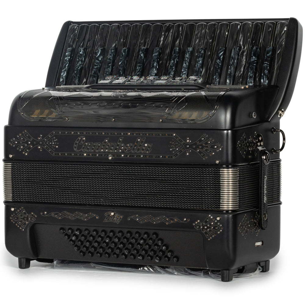 Cantabella Rey Piano Accordion 7 Switch Matte Black Hermes Music Accordion Pro Shop