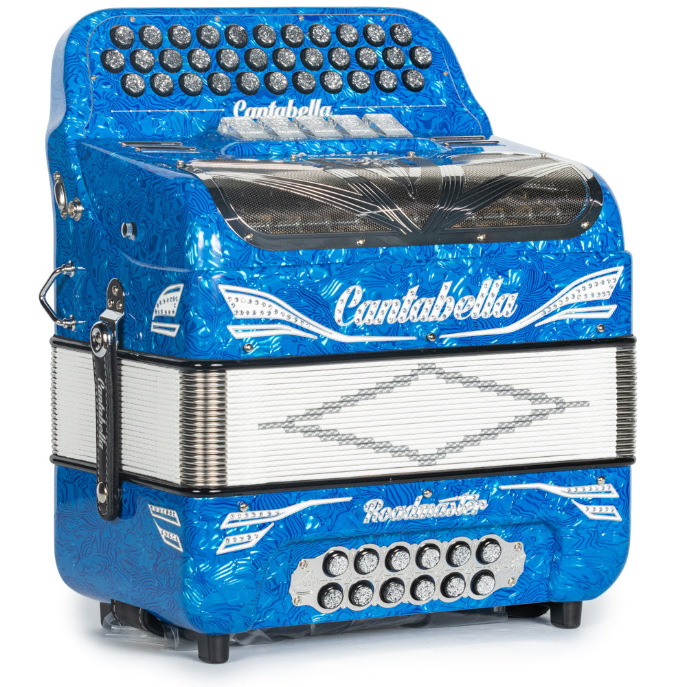 Cantabella Roadmaster Acordeón 5 Registros Mi Ondas Azules Diapasón Pintado