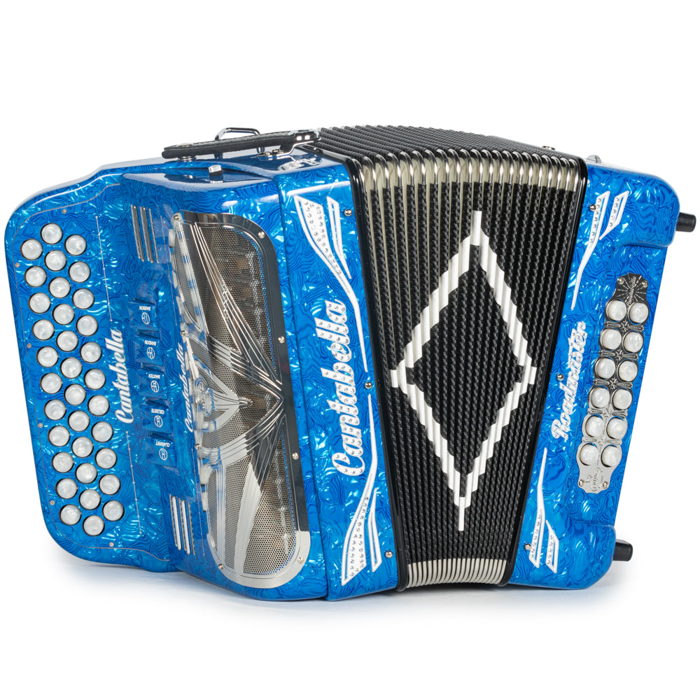Cantabella Roadmaster Acordeón 5 Registros Fa Ondas Azules Diapasón Pintado