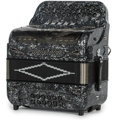 Cantabella Roadmaster Acordeón 5 Registros Fa Ondas Gris con Negro y Diapasón Pintado