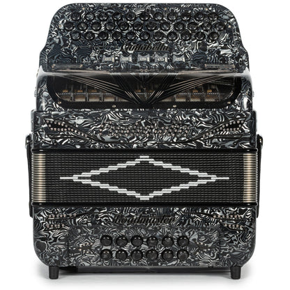Cantabella Roadmaster Acordeón 5 Registros Fa Ondas Gris con Negro y Diapasón Pintado
