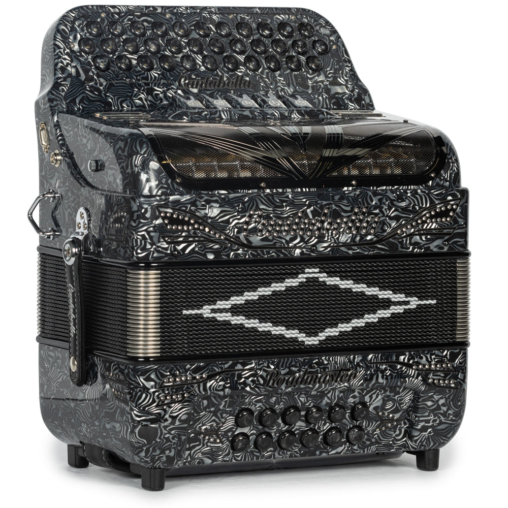 Cantabella Roadmaster Acordeón 5 Registros Fa Ondas Gris con Negro y Diapasón Pintado