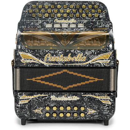 Cantabella Roadmaster Acordeón 5 Registros Fa Ondas Gris con Oro y Diapasón Pintado
