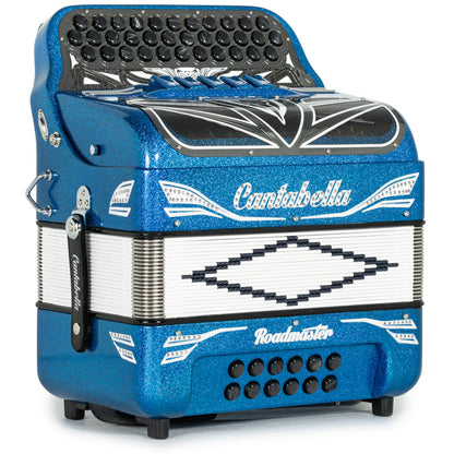 Cantabella Roadmaster Acordeón Ultra Compacto 5 Registros Mi Brillo Azul con Blanco