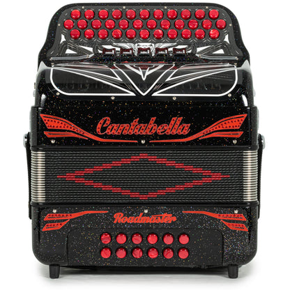 Cantabella Roadmaster Acordeón Ultra Compacto 5 Registros Fa Brillo Negro con Rojo