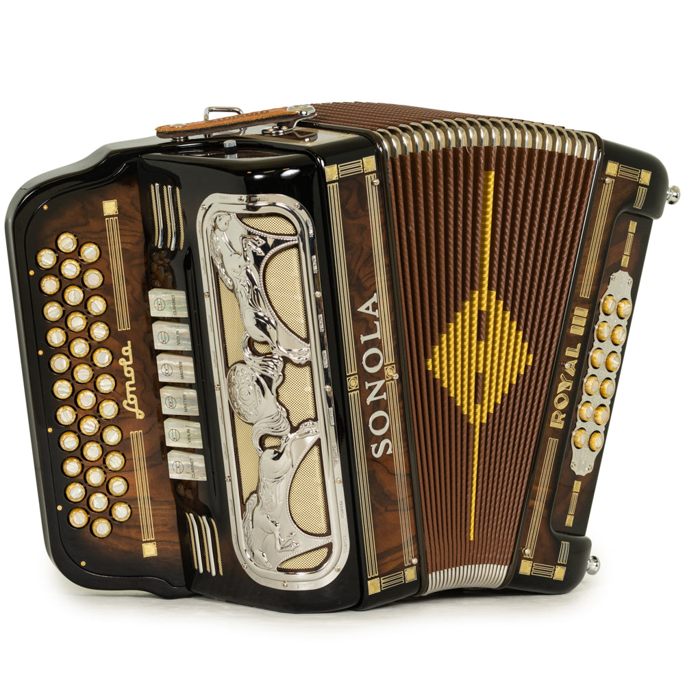 Sonola Royal III Acordeón 6 Registros Fa-Mi Madera Oscura