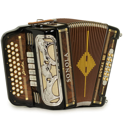 Sonola Royal III Acordeón 6 Registros Fa-Mi Madera Oscura