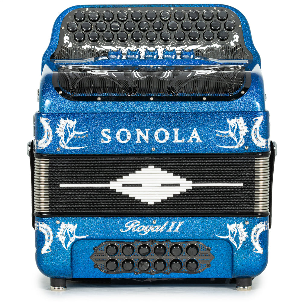 Sonola Royal II Acordeón 5 Registros Fa Brillo Azul con Blanco