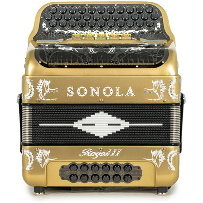 Sonola Royal II Acordeón 5 Registros Mi Dorado y Blanco