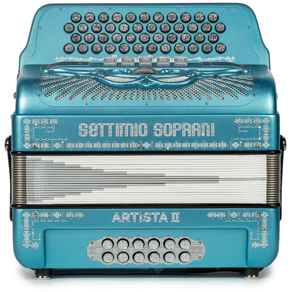 Settimio Soprani Artista II 5 Switch Accordion EAD Matte Light Blue with Silver-Settimio Soprani-Hermes Music-Accordion Pro Shop