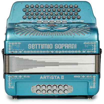 Settimio Soprani Artista II 5 Switch Accordion EAD Matte Light Blue with Silver-Settimio Soprani-Hermes Music-Accordion Pro Shop