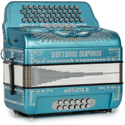 Settimio Soprani Artista II 5 Switch Accordion EAD Matte Light Blue with Silver-Settimio Soprani-Hermes Music-Accordion Pro Shop