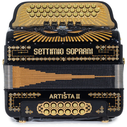 Settimio Soprani Artista II Ultra Compacto Acordeon 5 Registros Fa Negro y Oro