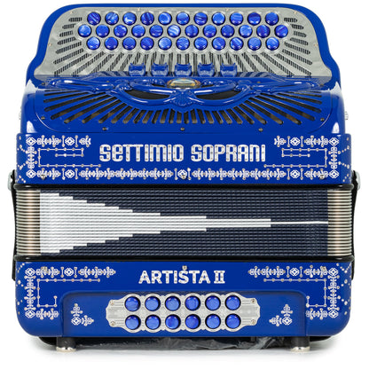 Settimio Soprani Artista II Ultra Compacto Acordeon 5 Registros Mi Azul y Blanco