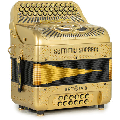 Settimio Soprani Artista II Ultra Compacto Acordeon 5 Registros Fa Oro y Negro