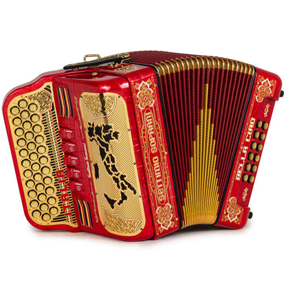 Settimio Soprani Bella Ciao II Ultra Compacto Acordeon 5 Registros Fa Rojo con Dorado