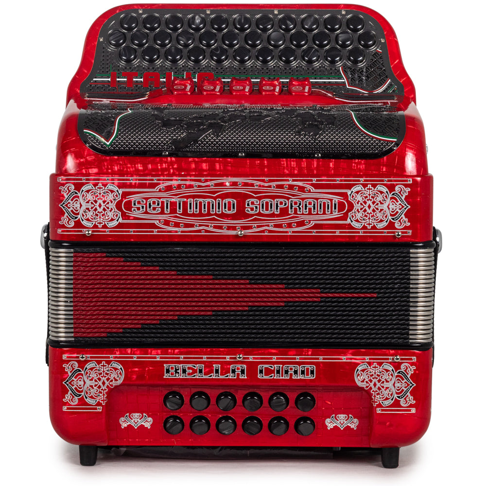 Settimio Soprani Bella Ciao II Ultra Compacto Acordeon 5 Registros Fa Rojo con Negro