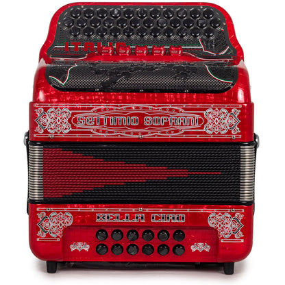 Settimio Soprani Bella Ciao II Ultra Compacto Acordeon 5 Registros Fa Rojo con Negro