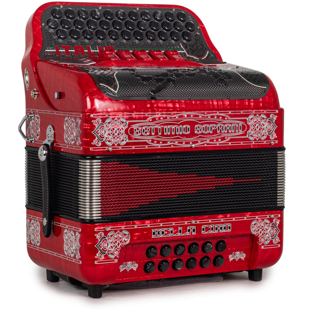 Settimio Soprani Bella Ciao II Ultra Compacto Acordeon 5 Registros Fa Rojo con Negro