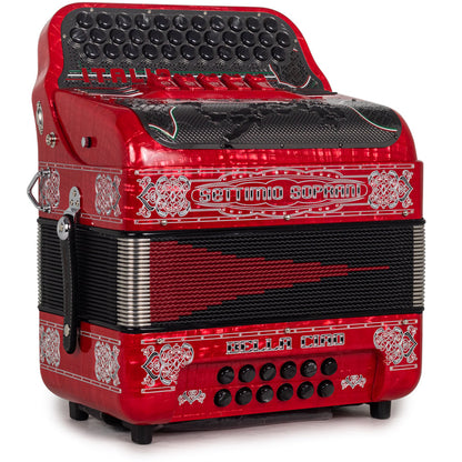 Settimio Soprani Bella Ciao II Ultra Compacto Acordeon 5 Registros Fa Rojo con Negro