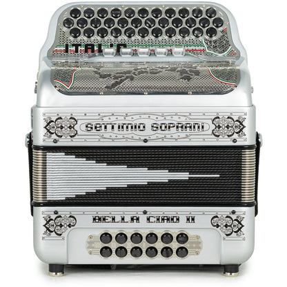 Settimio Soprani Bella Ciao II Ultra Compacto Acordeon 5 Registros Fa Plata y Negro