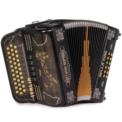 Settimio Soprani Bella Ciao Acordeon 5 Registros EAD Negro Matte con Plateado
