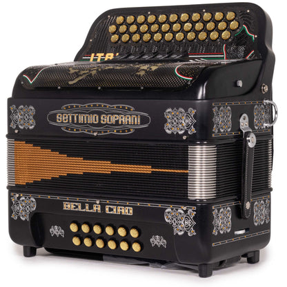 Settimio Soprani Bella Ciao Acordeon 5 Registros EAD Negro Matte con Plateado