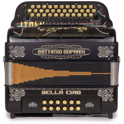 Settimio Soprani Bella Ciao Acordeon 5 Registros EAD Negro Matte con Plateado