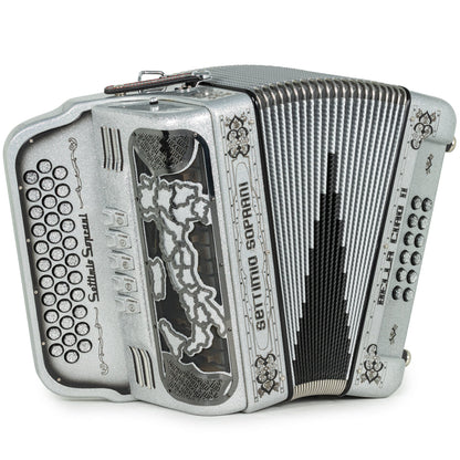 Settimio Soprani Bella Ciao II Acordeon 5 Registros Fa Brillo Plateado y Negro