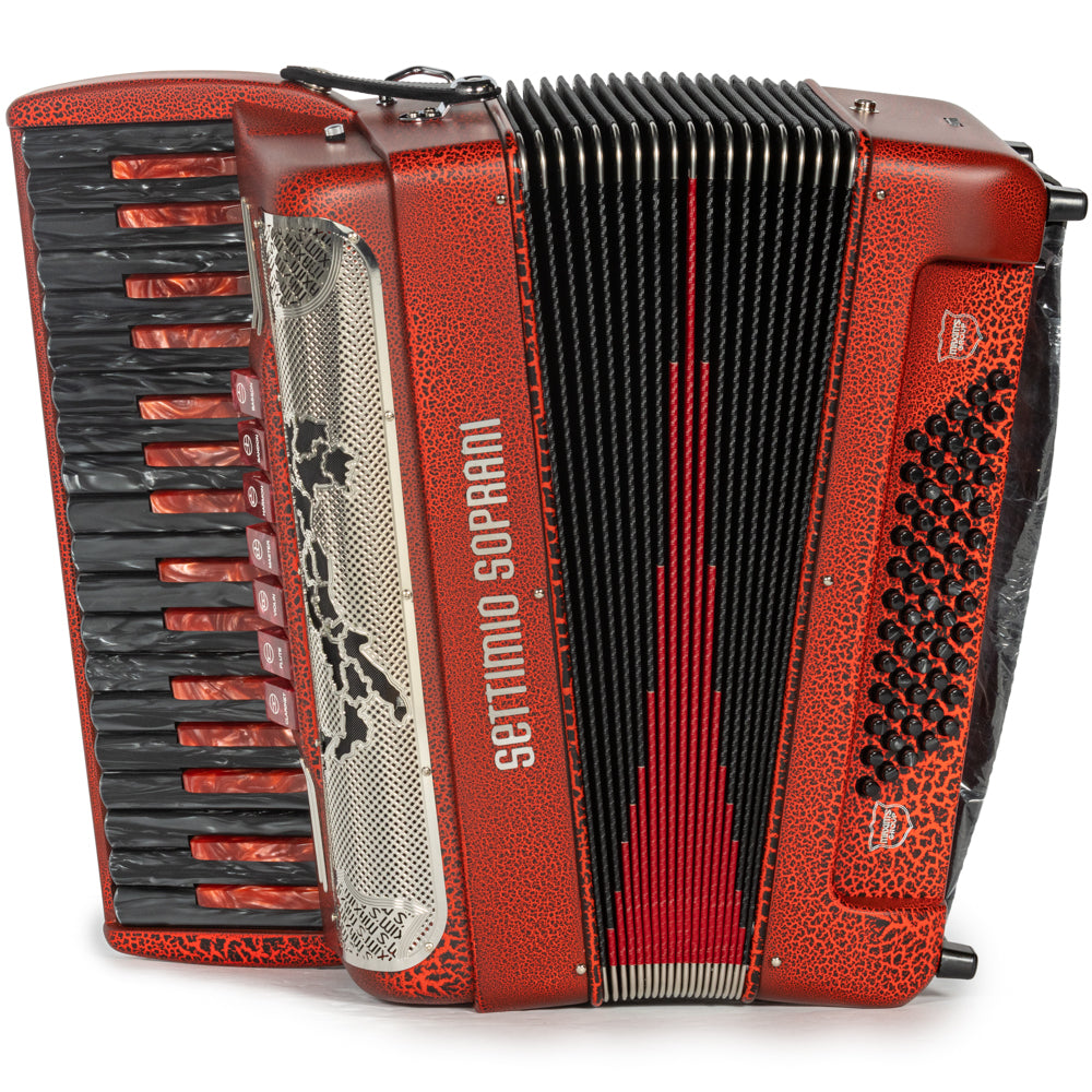 Settimio Soprani Bella Ciao Piano Accordion 7 Switch Crocodile Red Hermes Music Accordion Pro Shop