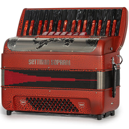 Settimio Soprani Bella Ciao Piano Accordion 7 Switch Crocodile Red Hermes Music Accordion Pro Shop