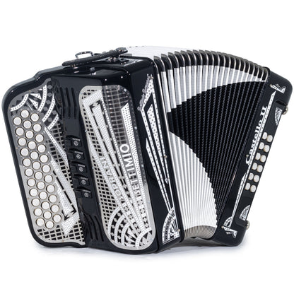 Settimio Soprani Castello II Acordeon 5 Registros Fa Negro y Plata