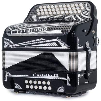 Settimio Soprani Castello II Acordeon 5 Registros Fa Negro y Plata