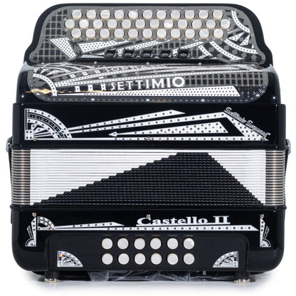 Settimio Soprani Castello II Acordeon 5 Registros Fa Negro y Plata