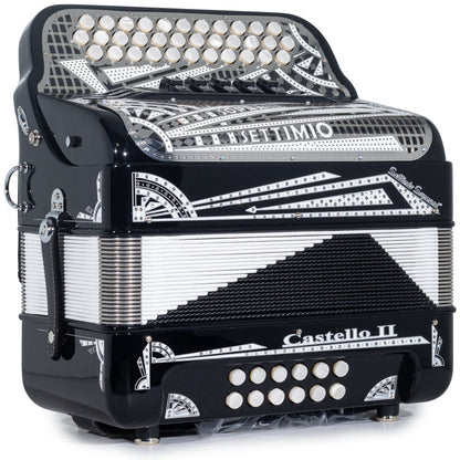Settimio Soprani Castello II Acordeon 5 Registros Fa Negro y Plata