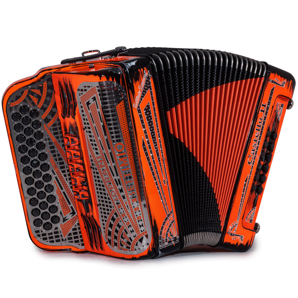 Settimio Soprani Castello II Acordeon 5 Registros Mi Naranja y Negro