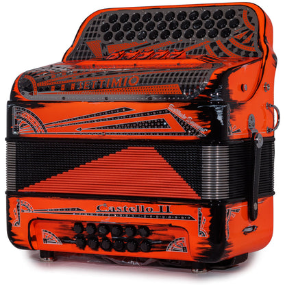 Settimio Soprani Castello II Acordeon 5 Registros Mi Naranja y Negro