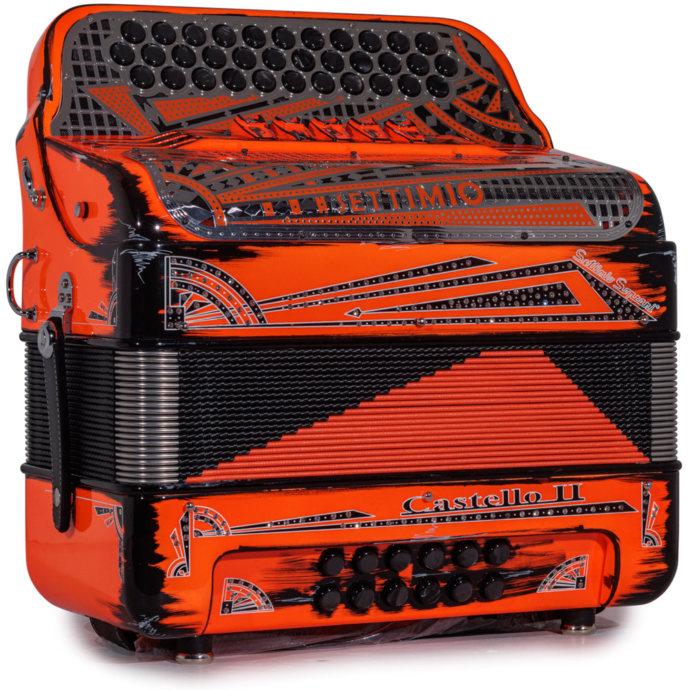 Settimio Soprani Castello II Acordeon 5 Registros Mi Naranja y Negro