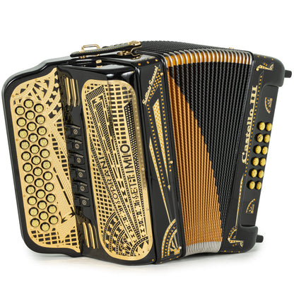 Settimio Soprani Castello III Acordeon 6 Registros Fa-Mi Negro y Oro