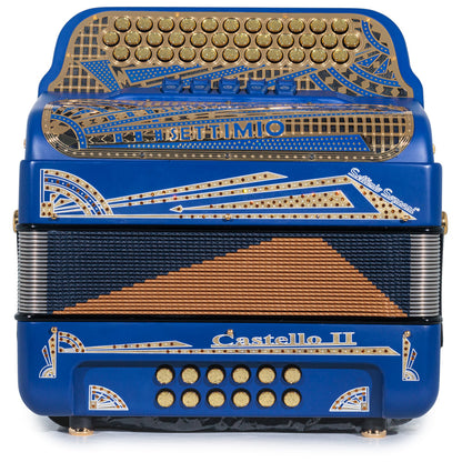 Settimio Soprani Castello II Acordeon 5 Registros Fa Matte Azul y Oro