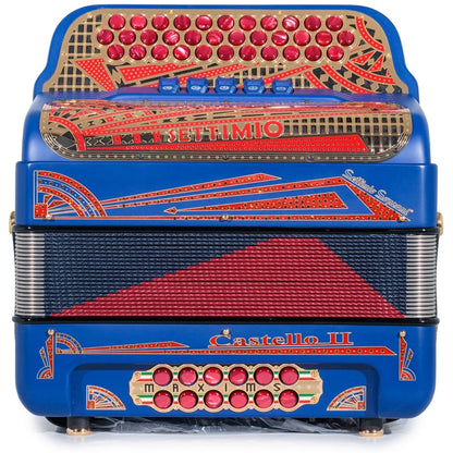 Settimio Soprani Castello II Acordeon 5 Registros Sol Matte Azul y Rojo