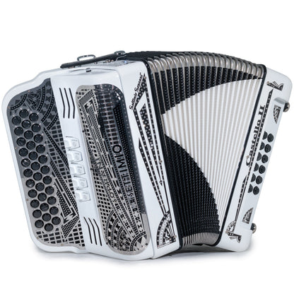Settimio Soprani Castello II Acordeon 5 Registros Mi Blanco y Negro