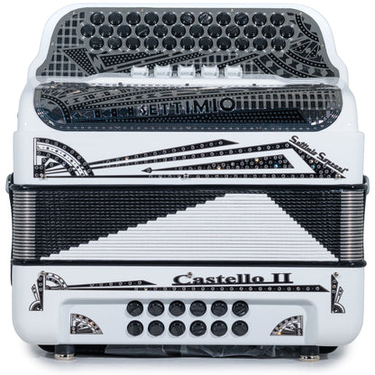 Settimio Soprani Castello II Acordeon 5 Registros Mi Blanco y Negro
