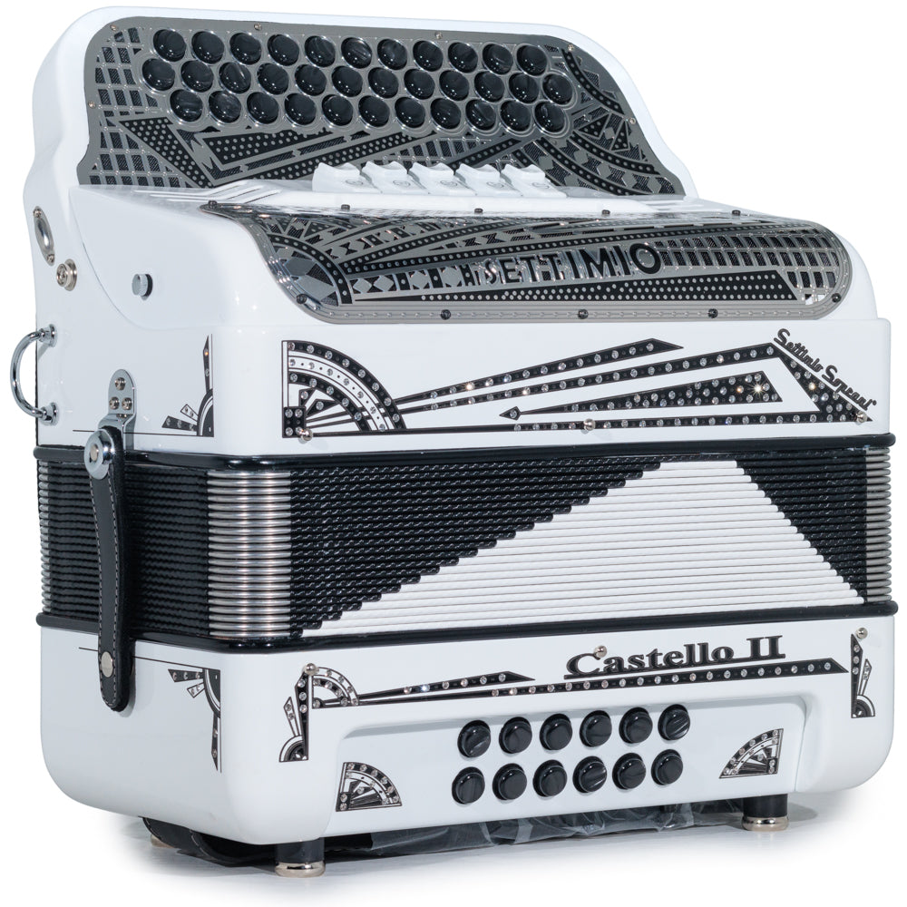 Settimio Soprani Castello II Acordeon 5 Registros Mi Blanco y Negro