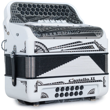 Settimio Soprani Castello II Acordeon 5 Registros Mi Blanco y Negro