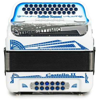 Settimio Soprani Castello II Acordeon 5 Registros Mi Blanco y Azul