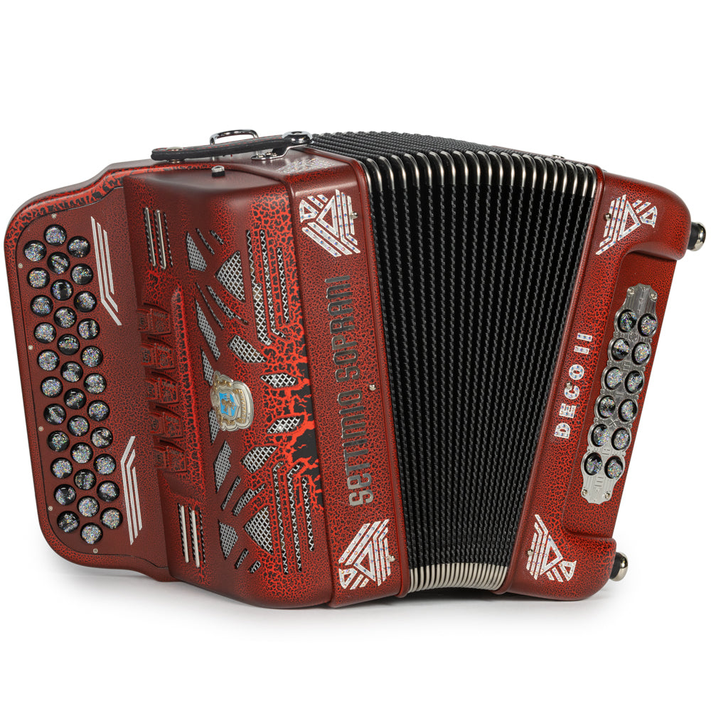 Settimio Soprani Deco II 5 Switch Accordion EAD Matte-Crocodile-Red Hermes Music